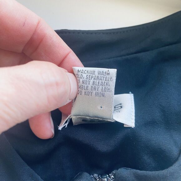 Chicos Travelers Jacket 2 Large White Black Full Zip Slinky Pockets Capsule USA - Picture 6 of 6